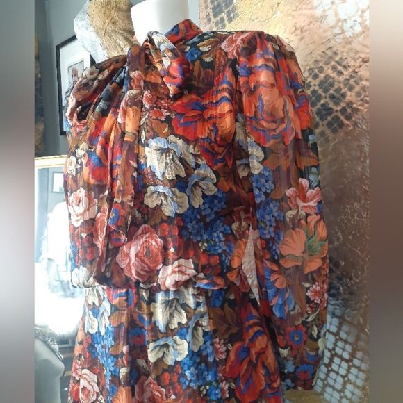 Zara Nwot Floral Chiffon Mini Dress - Picture 14 of 16